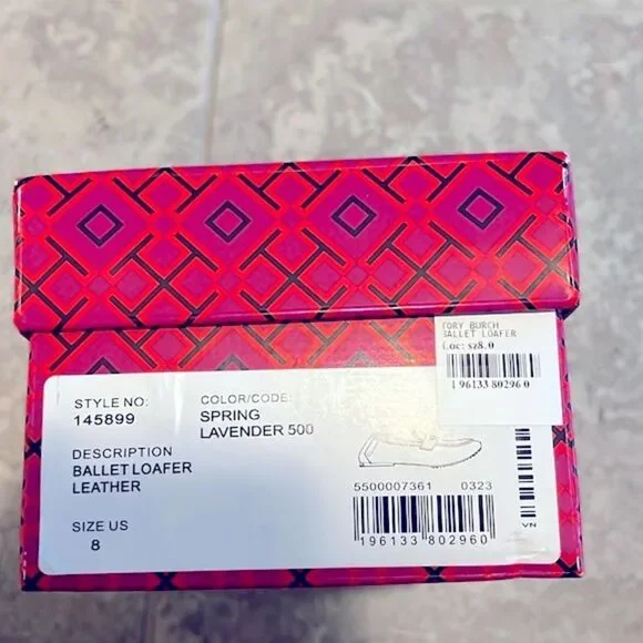 Tory Burch Ballet Leather Loafer in Lavender, New, Size 8 - Picture 14 of 16